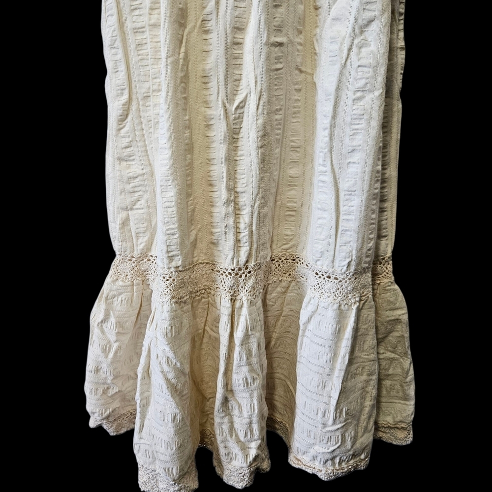 Vintage Algo Victorian Prairiecore Dress Size S Cream Lace Feminine Ivory - Picture 6 of 7